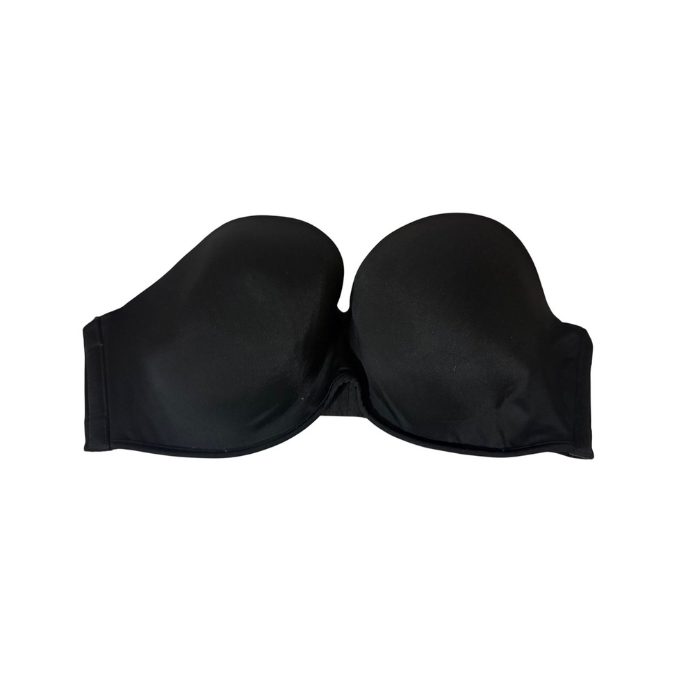 Cacique Strapless Multi-way Bra Womens 40DD Black Smooth Boost Underwire Push Up